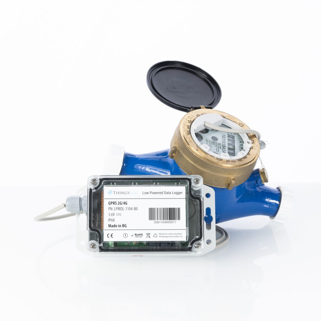 Water meter + IoT data logger with 4G connectivity 