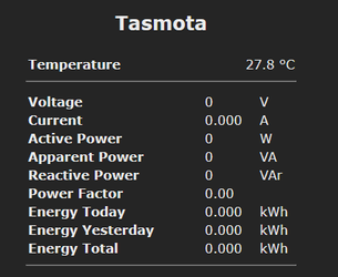 Tasmota parameter statistics